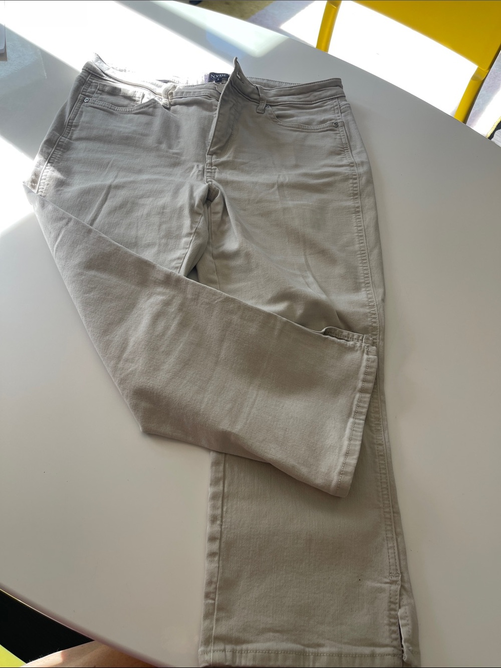 NYDJ Light Khacki Straight Leg Jeans